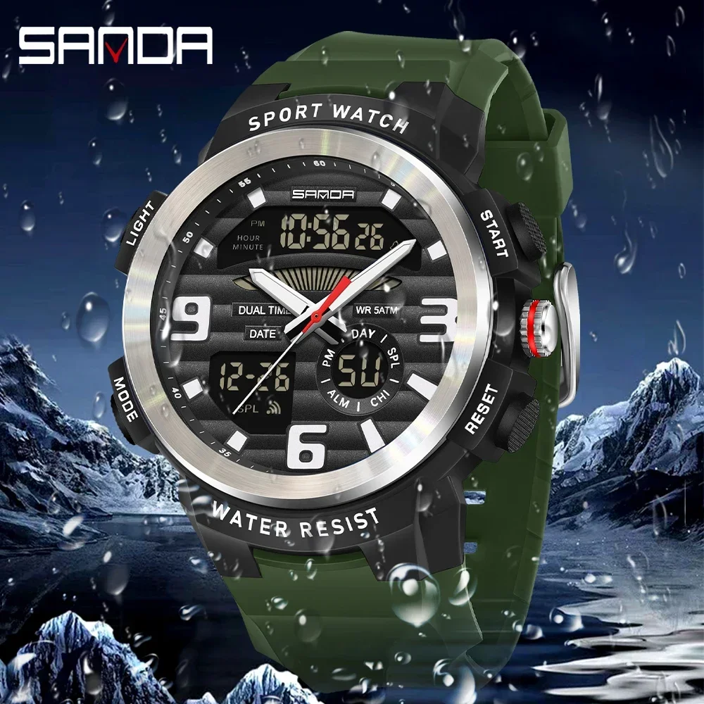 SANDA Multifunction Men Watch  - Rubber Strap Diver recension och pris